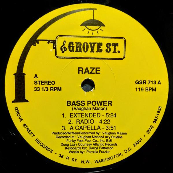 

12inch Record RAZE Bass Power GSR713 Grove St. 1991 US Dance Electronica Used