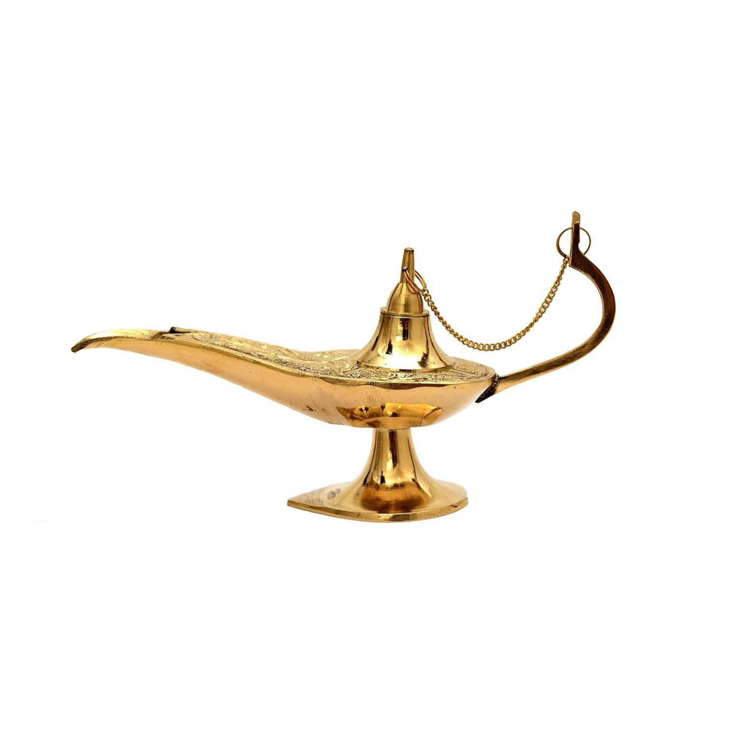 

Антикварная латунная лампа Алладин Чираг (золотой) 12 Inch
