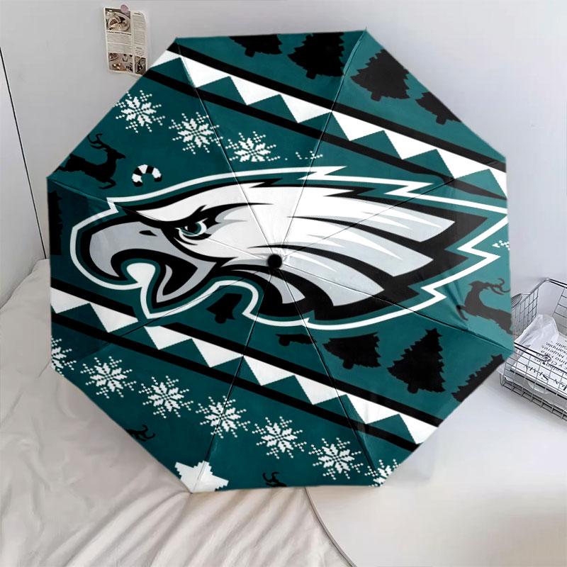 PHI Eagles pattern, automatic folding umbrella, portable and foldable design, 8 ribs, a Christmas or birthday gift.