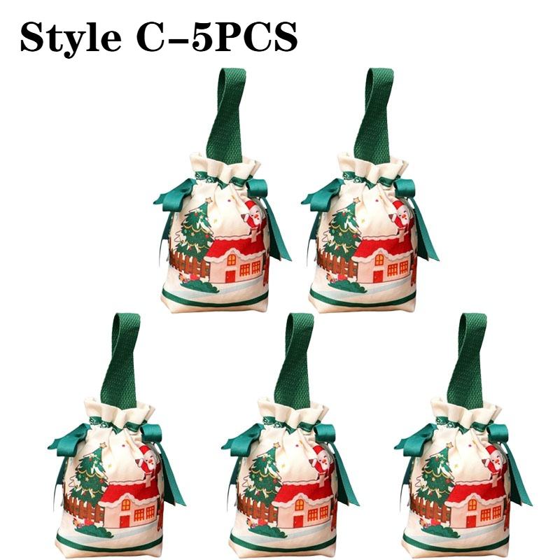 1-10PCS Christmas Gift Bags Christmas Eve Apple Bag Candy Bag Creative Little Gift Bag for Peaceful Fruit Packaging