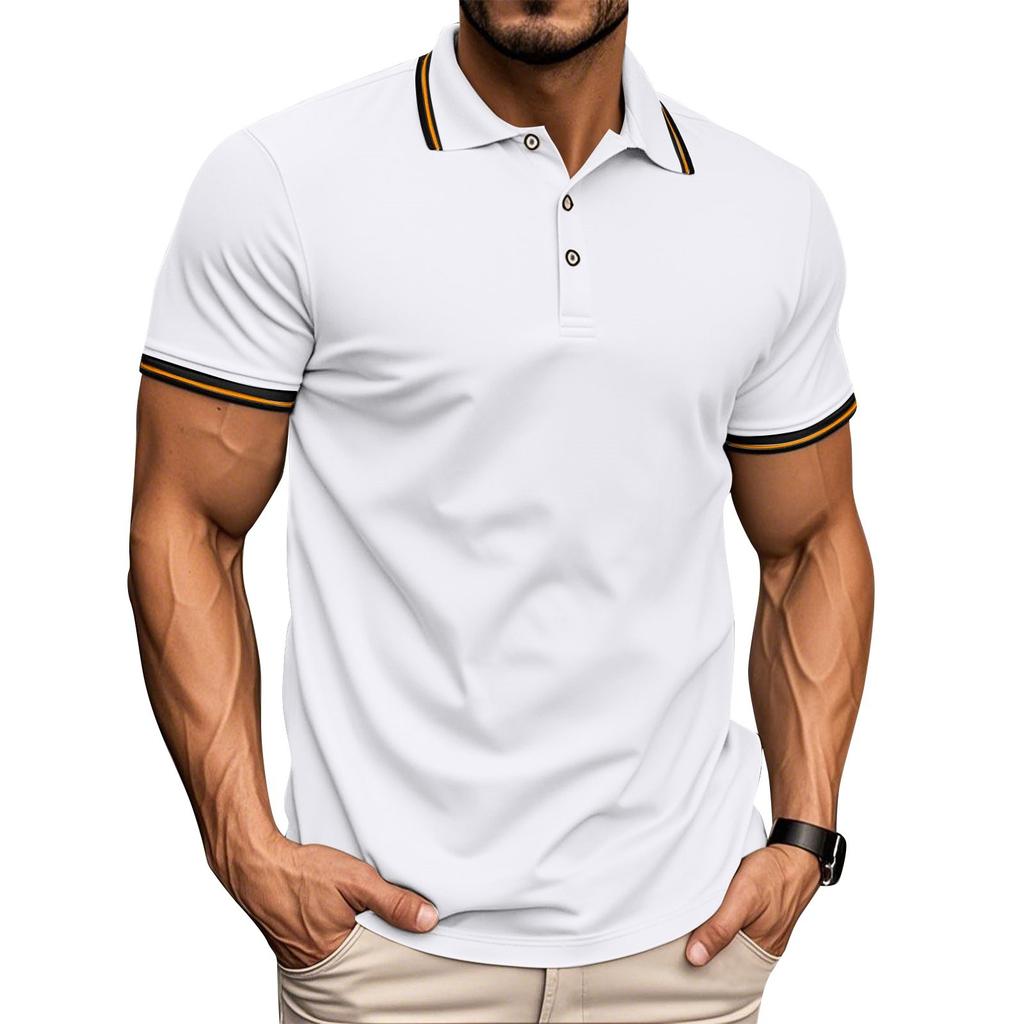 Men's American Net Lapel Golf Short Sleeve T-shirt Quick Drying  Shirt