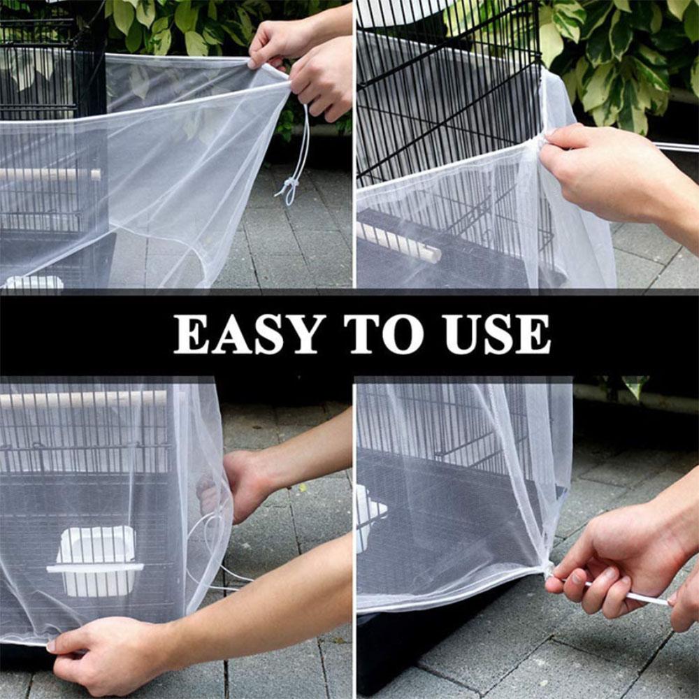 Buy Seed Catcher Guard Mesh Bird Cage Tidy Cover Adjustment Length