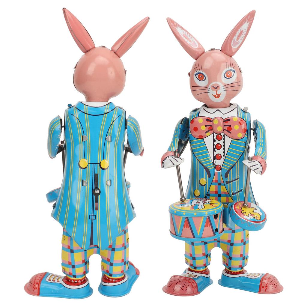 Hase Aufziehspielzeug Retro Metall Schwingender Trommelnder Hase Aufziehspielzeug für Geschenk Sammlung