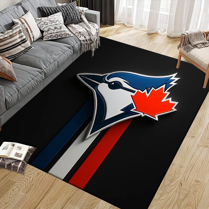 Čtvercový koberec s flanelovým vzorem Toronto Blue Jays, Kusový koberec, Koberec pro obývací pokoj, ložnici, pohovku, hernu, Protiskluzová podložka