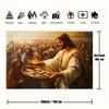 One 2D flat background panel featuring a Bible theme with Jesus a bread basket and fish.zyc