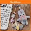 Handmade Pvc Knitted Bunny Phone Strap With Keychain For Daily Use