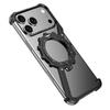 High Quality Aluminum Frameless Phone Case 360 Magnetic Rotation Stand Shockproof Bumper Electroplate for Iphone 17 Pro Orange