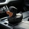 Yousheng 3D Printed Rottweiler Dog Duck Figurine, Funny Dog Duck Ornament, Desktop Entry Car Ornament Creative