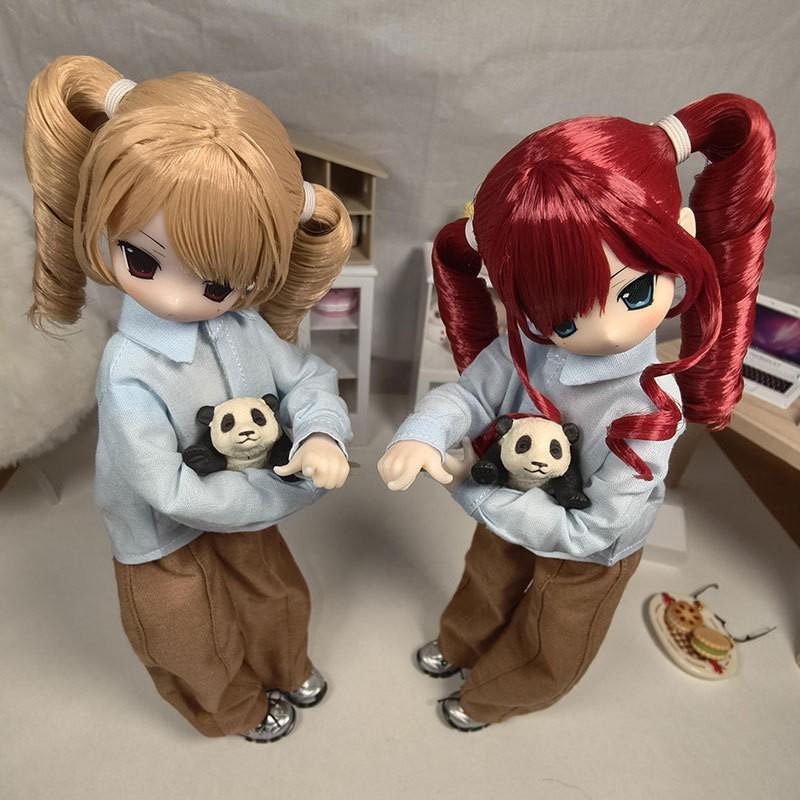 6-inch BJD Doll Outfit Set Light Blue Casual Office Daily Wear With Button Or Hook-and-Loop Top Pants