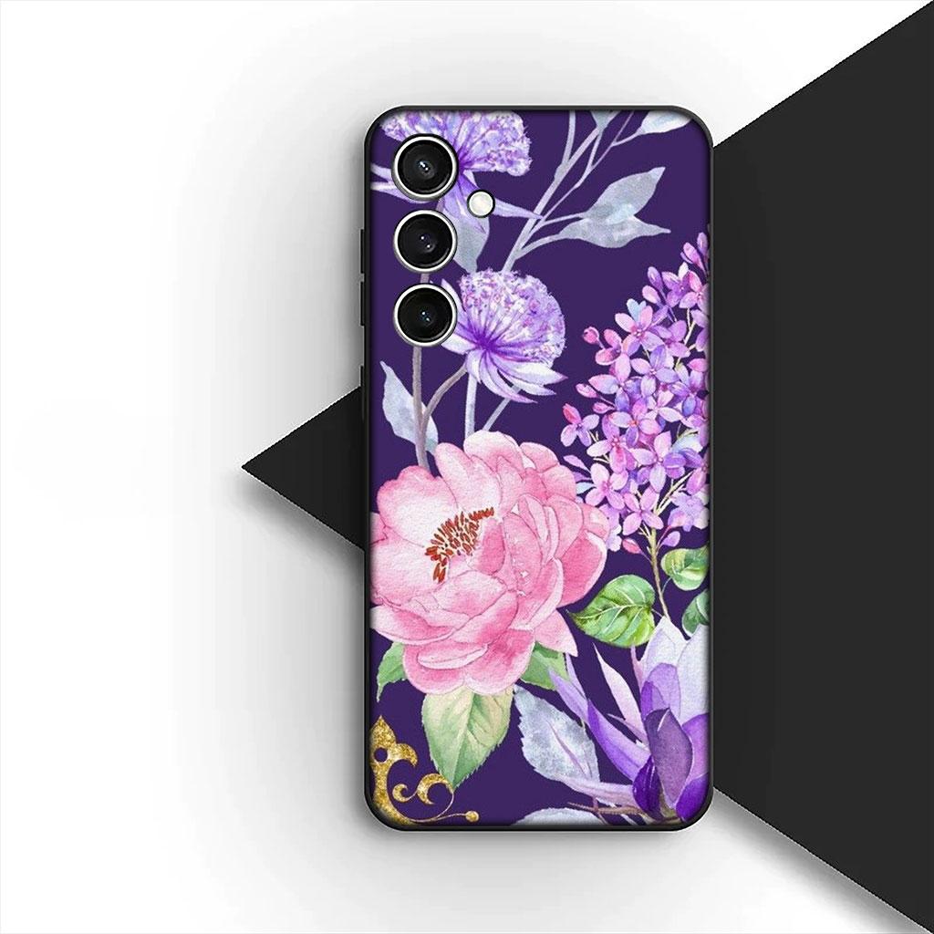 Cover Red Rose Flower Elegant Bloom Pink Peony Phone Case for Samsung Galaxy S25 S24 S23 FE Ultra Plus S7 Edge S25+ S23+ A56 5G