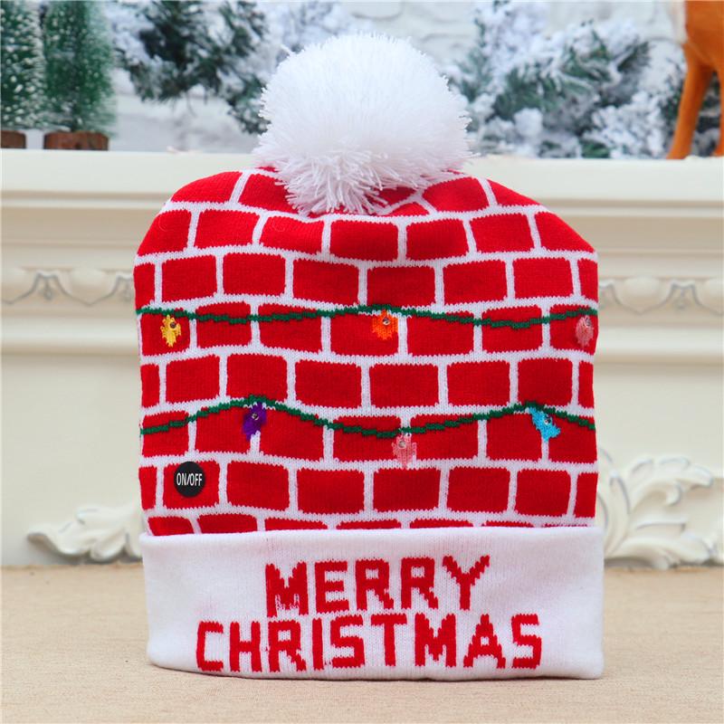 LED Light-Up Dinosaur Christmas Hat - Colorful, Luminous Knitted Hat for Adults & Kids