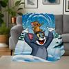Tom & Jerry Winter Fun Snow PosterBlanket Flannel Throw Blanket for Sofa, Bed, Travel, Camping, Office