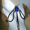 Men Women Handmade Vintage Bolo Tie Western Cowboy Braided Rope Necktie with Antique Stone Feathered Pendant Necklace