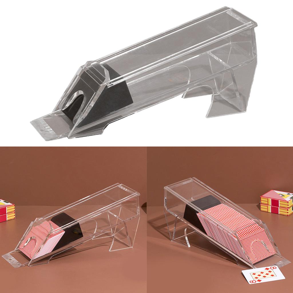 8 Deck Acrylic Playing Card Dealing Shoe Playing Card Shuffler Pokers Dealer Equipment and Game Supplies Enduring