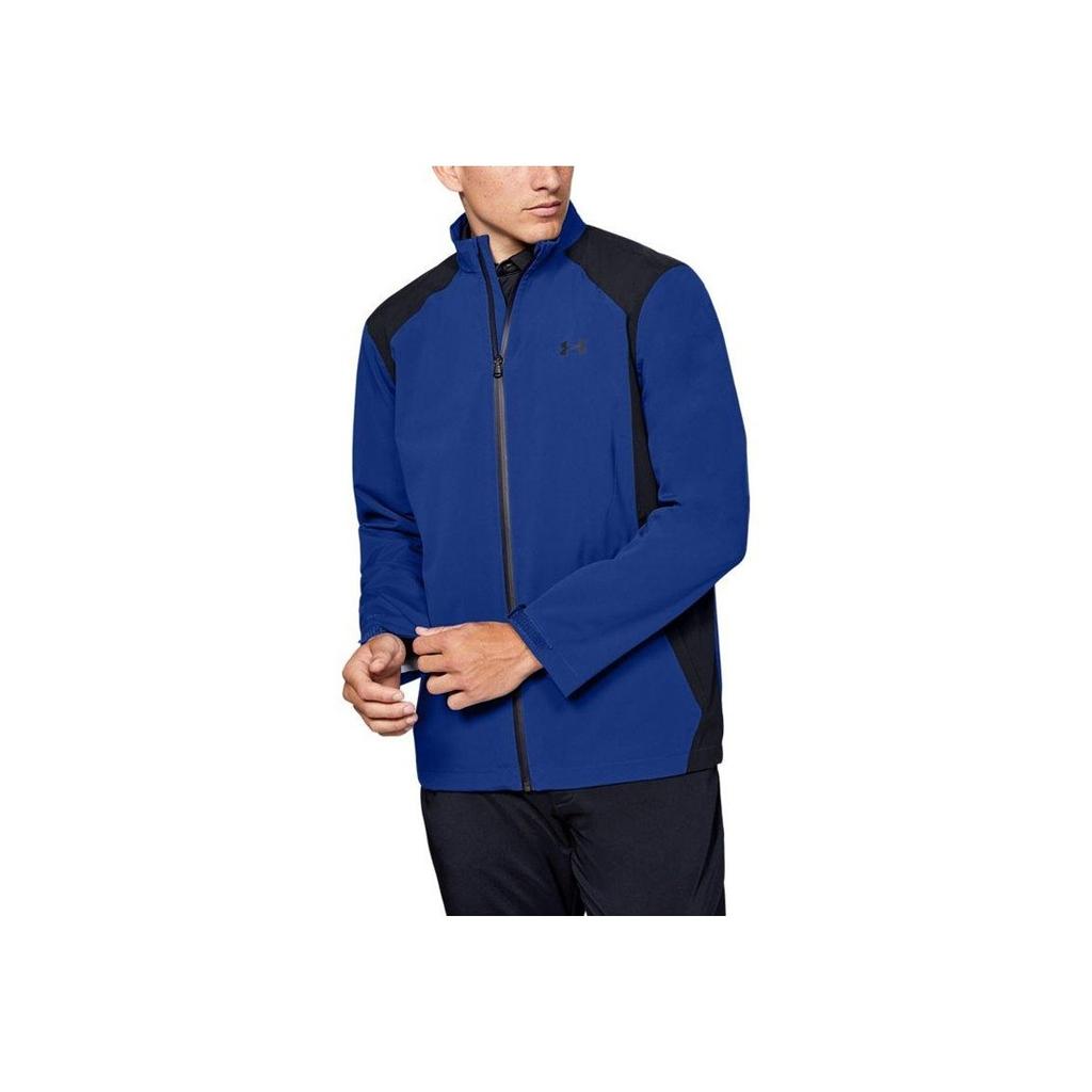 Under Armour Portrush Rain Logo Print Contrast Collar Jacket Men Jacket Blue 1352108-400