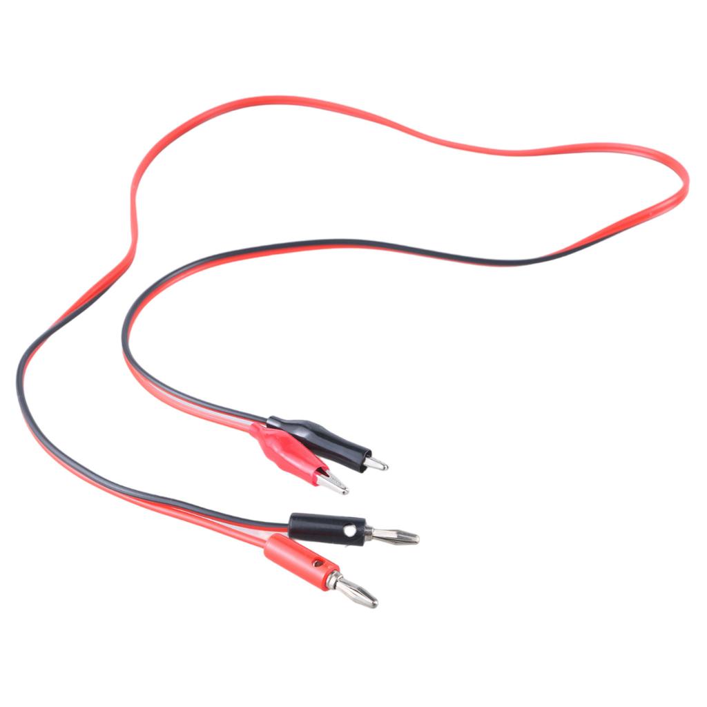 Power Plug to Alligator Clip Cable Double Alligator Clips Power Test Cable 2 Plugs to 2 Clips Cable Length 1M