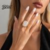 Vintage Style Ring/Earrings Women Ring/Earrings with Large Square Stone Retro