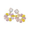 Silver Needle Pearl & Diamond Geometric Hollow Earrings - Elegant High-End Studs