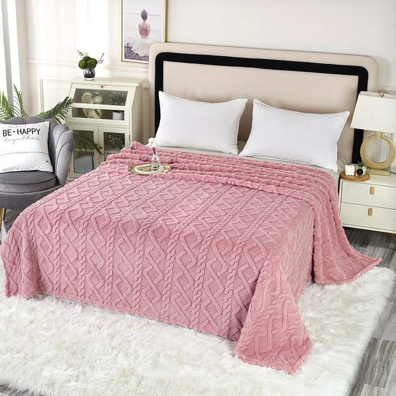 Tahoe Fleece Blanket Dual-Sided Solid Color Nap Air Conditioner Sofa Throw