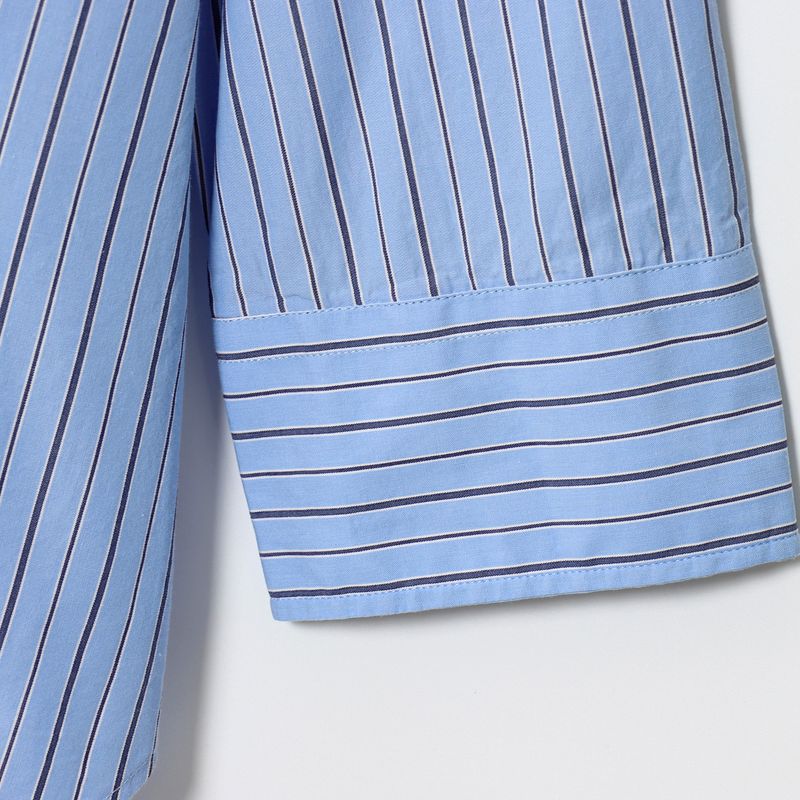 Kaslead New Women Clothes Western Style Long Sleeve Stripe Loose Poplin Shirts 0975111 073