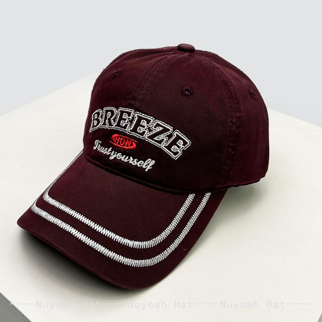 Baseball Striped Stitching Embroidered Letterings Alphabet KFashion Style Korean Women Men Her Him For Fresh Caps Peaked Hats Sunshade Personal