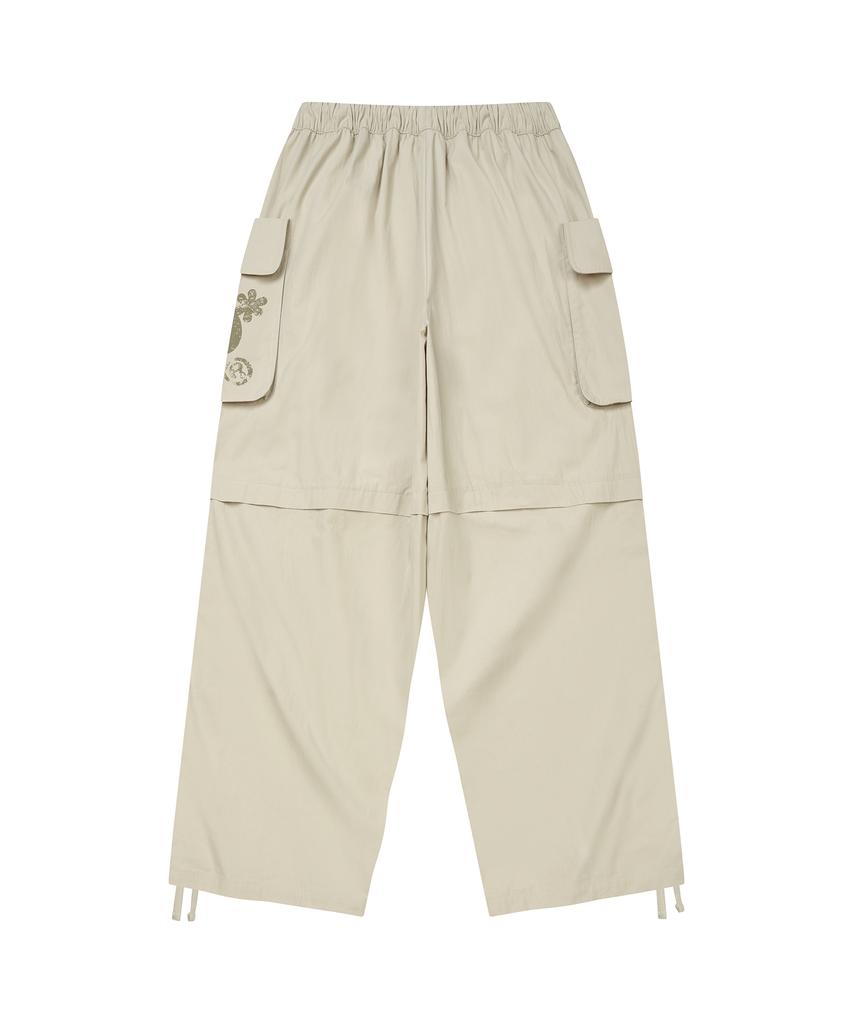 LMR Shirred Point String Cargo Pants Beige