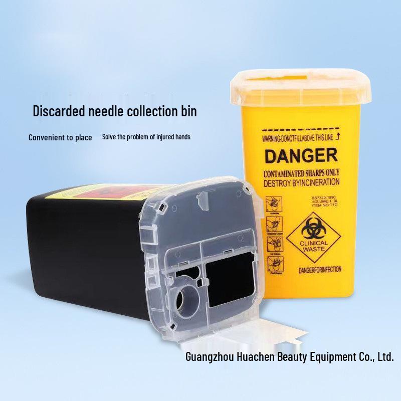 1L Disposable Tattoo Needle Disposal Box - Permanent Makeup Sharps Container