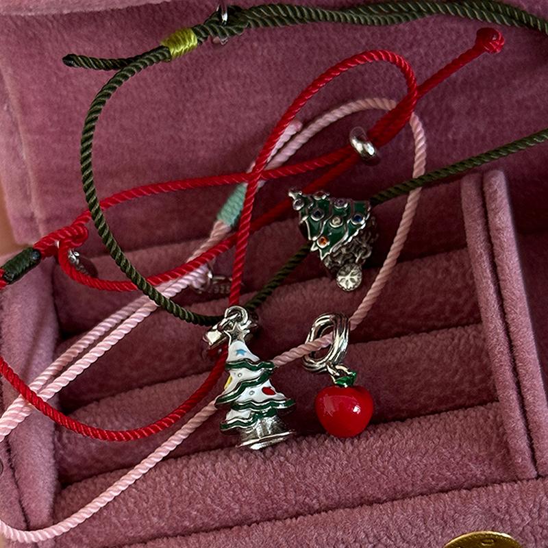 Christmas Apple Pendant Charm Bracelet Adjustable Bracelet For Women Girl  Year Party Jewelry Gift