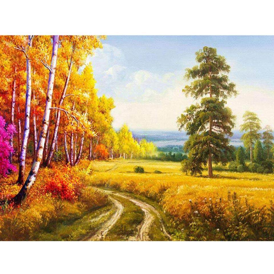 

Полный круглый алмаз вышивка Осенний пейзаж распродажа 5D алмазная живопись Пейзаж Набор для вышивки крестом Мозаика со стразами домашний декор Full Round 20x30CM