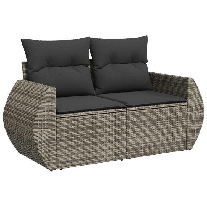 VidaXL Garden Lounge Set with Cushions 5 Pcs, Patio Sofas, Patio Furniture Set, Outdoor Furniture, Grey 3221369
