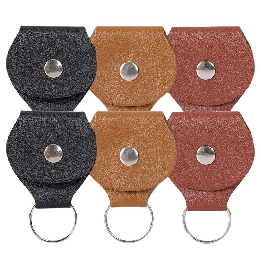 5pcs 11cm Mini Press Style Guitar Pick Storage Bag PU Leather Material Guitar Picks Cases Bag Instrument Accessory Storage Tools