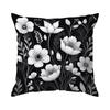 Black And White Sketch Flowers Cushion Cover Decorative Throw Pillowcase Plant Abstract Home Decor Sofa Bed Pillow Covers