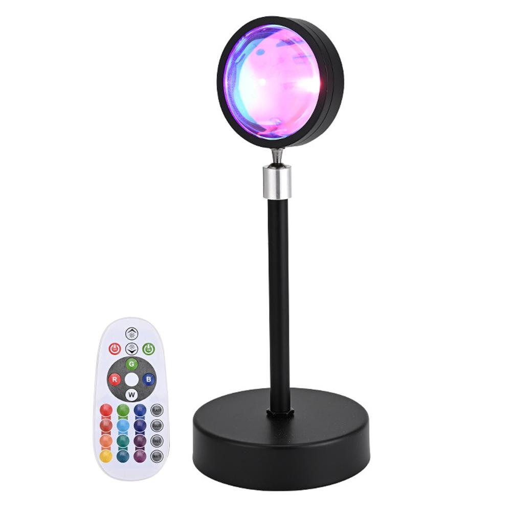 

USB Sunset Lamp APP Bluetooth Remote Control LED Projector Photography Wall Atmosphere Lighting Projection Lamp for Bedroom Home Decor Gift RGB-Remote Control