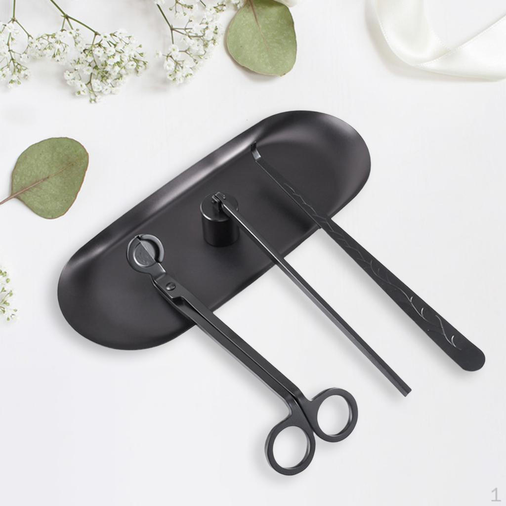 Candle Set Accessories Set, Trimmer, Dipper, Cutter with Tray for