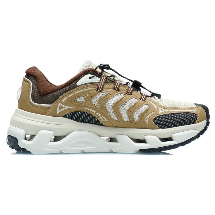 Li Ning Mountain Color Scenery Breathable Low Top Running Shoes Men's Yellow Gray Green AGLR079-1