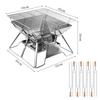 Portable Folding Stainless Steel Barbecue Grill & Fire Pit