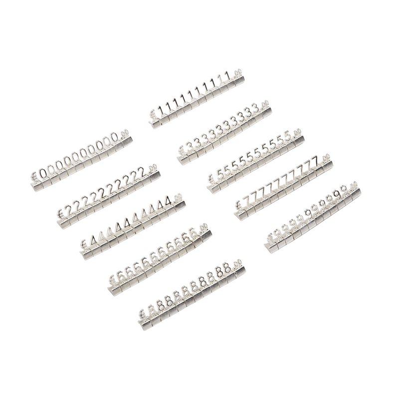 ABKP-Digitale Preisschilder in 10er-Sets Metall-Preisschilder Anzeige Derselben Würfel Für Schmuck in Euro-Dollar-Einheiten Silber white