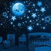 1049 Pieces Kids Wall Stickers Glow In The Dark Moon And Stars Wall Stickers Luminous Wall Sticker Baby Boy Girl Child Adult Bedroom Ceiling Decoratio