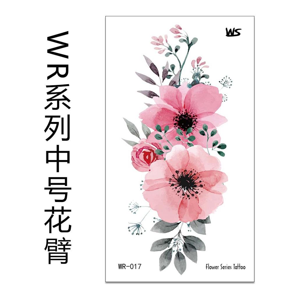 Small Fresh Flower Tattoo Sticker Flower Arm, Flower Rose Waterproof Environmentally Friendly Tattoo Sticker Tattoo