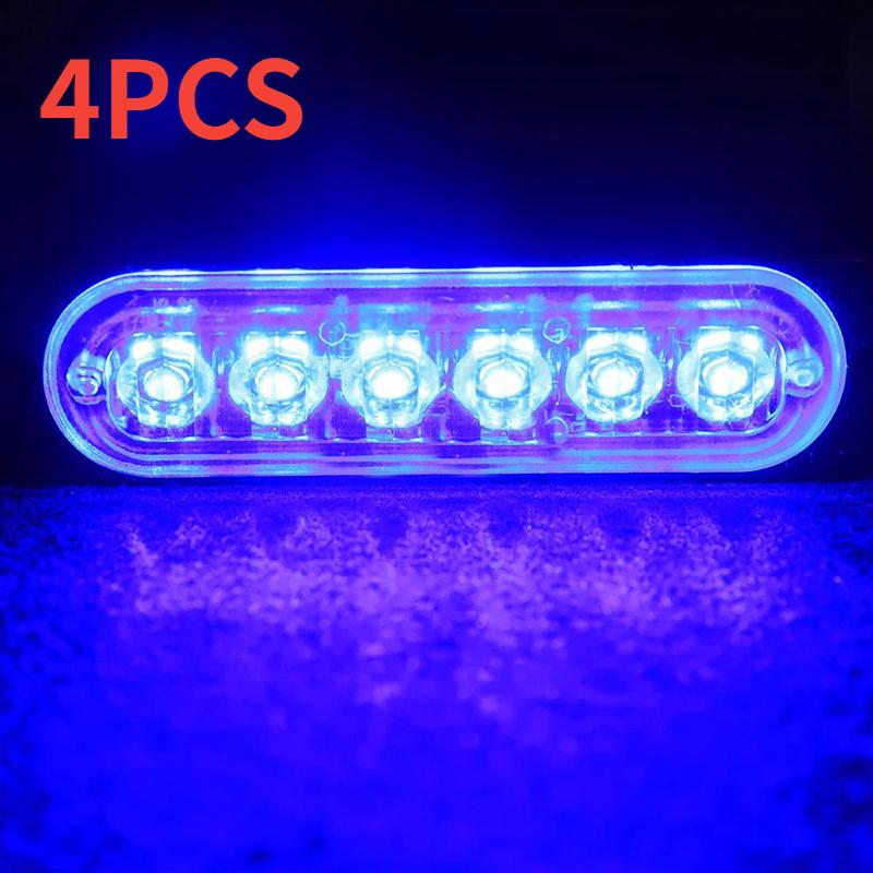 4PC 12LED High Light Truck Side Warning Light Emergency Light Amber Constant Warning Super Bright Side Warning Lamp Assembly 12V