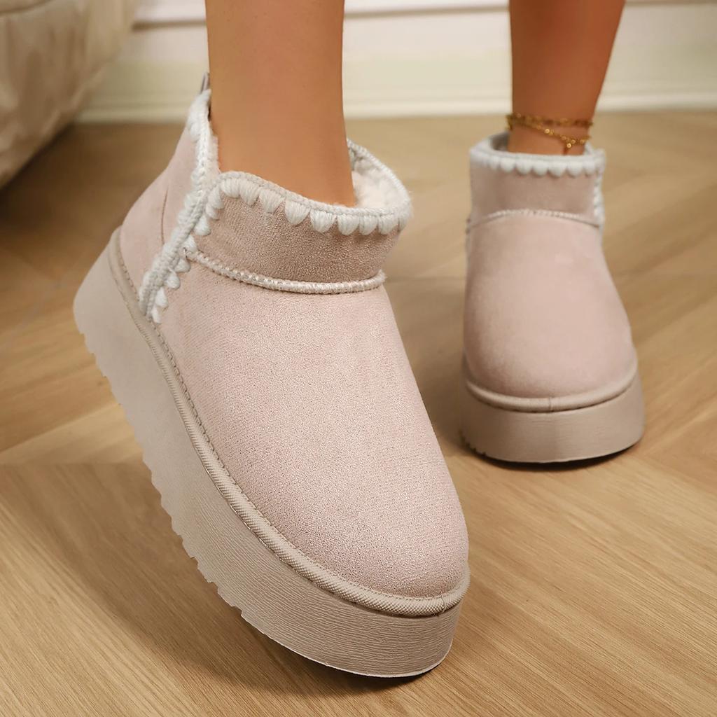 Fashion Women Winter Fashion Thick-soled Snow Boots 2025 New Flat-soled Plus Cotton Shoes Comfortable Casual Boots Women Shoes for Women