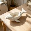 Whale Figurine for Storage Humpback Bowl with Hollow Groove 3D Printed Texture Relief Ocean Style Desktop Decoration Jewelry And Small Items