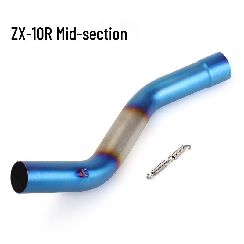 Stainless Steel Mid-Pipe for ZX10R ZX6R: Easy Install, Non-Destructive Motorcycle Exhaust Mod
