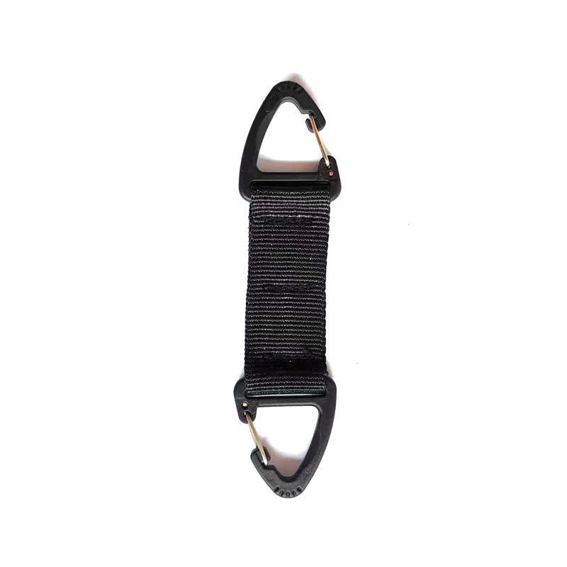 Outdoor Tactical Nylon Dual-Point Triangle Carabiner Keychain with Quick Release чёрный