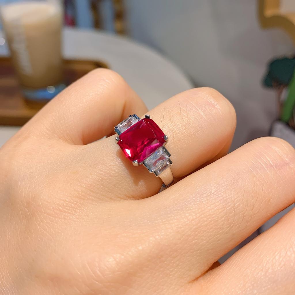 European and American Fashion, Color Treasure Model European and American Popular Simulation Color Treasure Model 8 * 10 Rectangular Ring