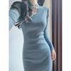 Improved Cheongsam New Rich Daughter Gentle Base with Knitted Dress Women's Autumn and Winter