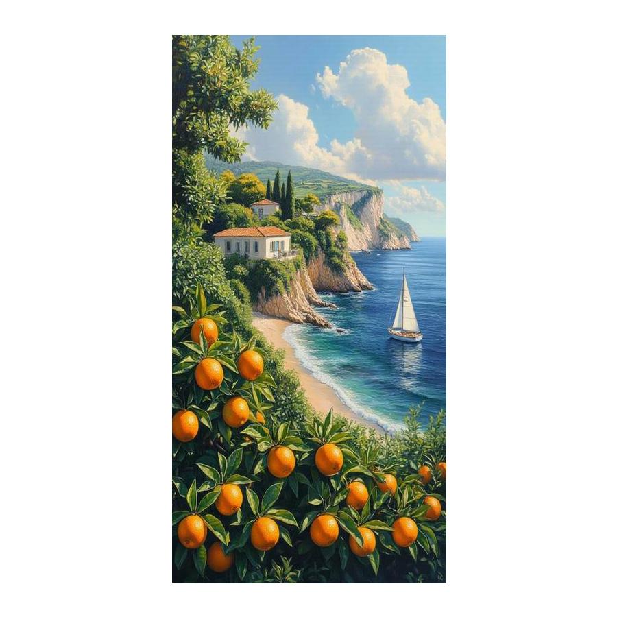 

Castle Boat Large Size Diamond Painting New Collection Scenery Sea Fruit Diy Full Drill Rhinestone Embroidery Mosaic Cross Stitch Kits Square drill 30x60cm