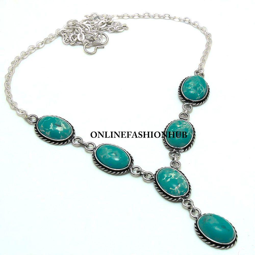 

Larimar Gemstone 925 Sterling Silver Plated Очаровательное ожерелье ERR-N31