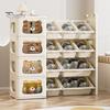 Multi-Box Shelf Toy Storage Organizer Boxes with Nursery Baby Room Solution Bins And Bookshelf Hook for Kids Bedroom Playroom Snack