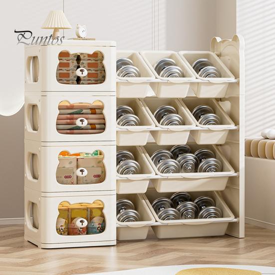 Multi-Box Shelf Toy Storage Organizer Boxes with Nursery Baby Room Solution Bins And Bookshelf Hook for Kids Bedroom Playroom Snack